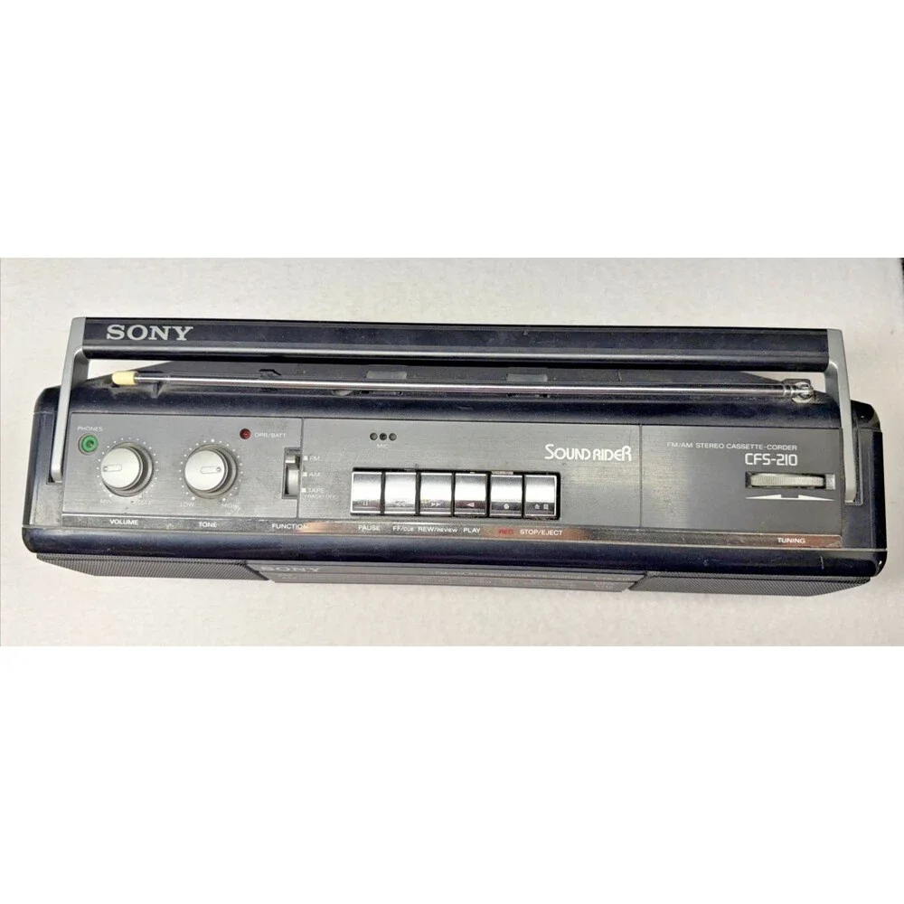 Sony CFS-210 Soundrider AM FM Stereo Cassette Boombox Radio Tested Works Vintage